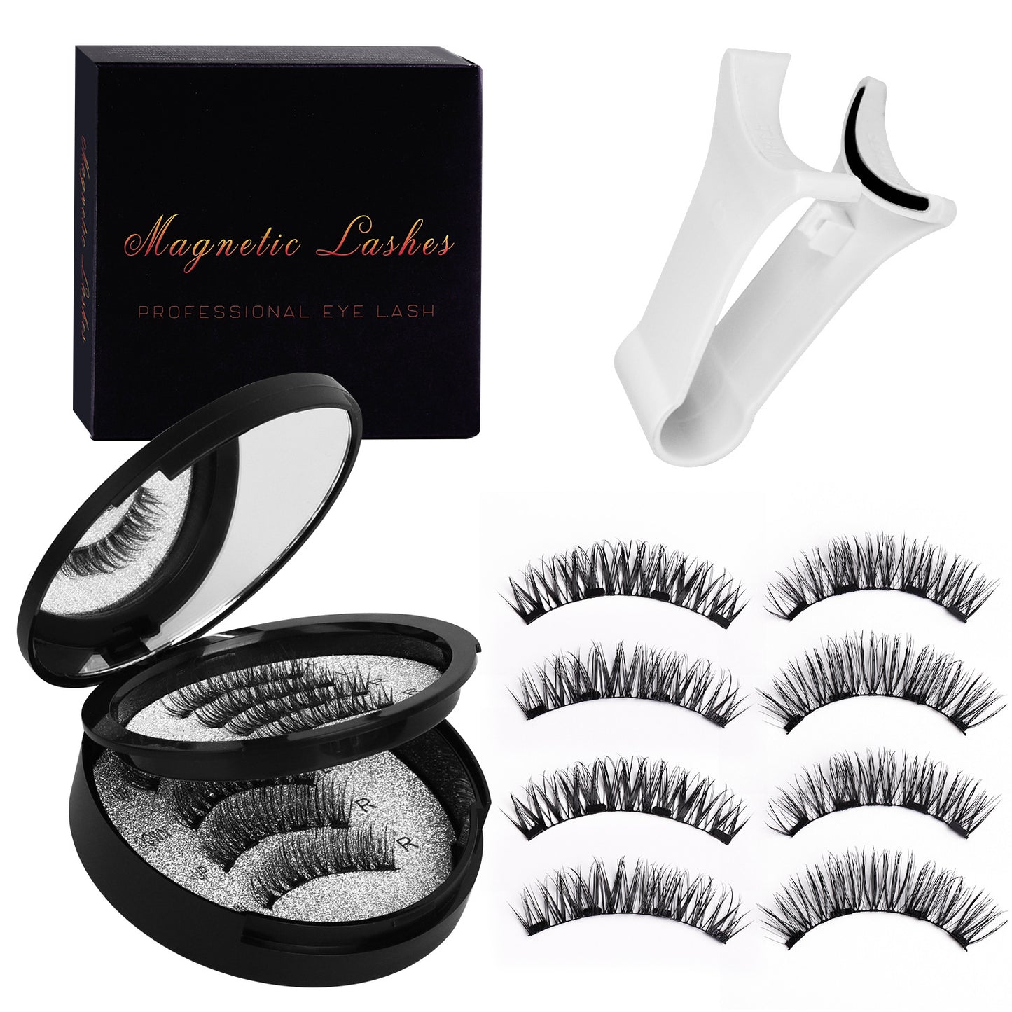 Magnetic Eyelashes Set - Eyelash Curlers with Eyebrow Kit Spiky Eyelash Cluster