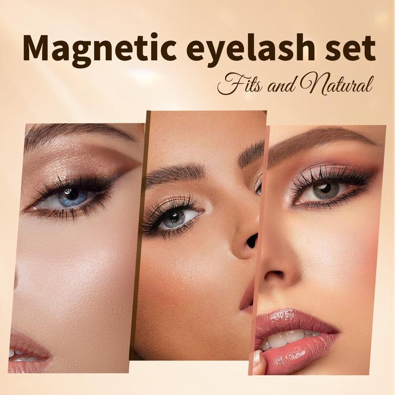 Magnetic Eyelashes Set - Eyelash Curlers with Eyebrow Kit Spiky Eyelash Cluster