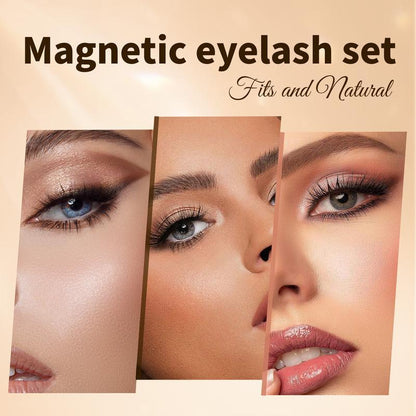 Magnetic Eyelashes Set - Eyelash Curlers with Eyebrow Kit Spiky Eyelash Cluster