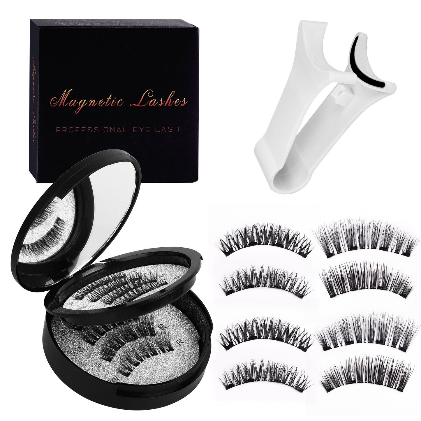 Magnetic Eyelashes Set - Eyelash Curlers with Eyebrow Kit Spiky Eyelash Cluster