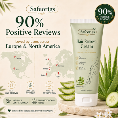 Safeorigs  Natural Gentle Hair Removal Cream | For Women & Men, Sensitive Skin