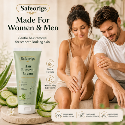 Safeorigs  Natural Gentle Hair Removal Cream | For Women & Men, Sensitive Skin