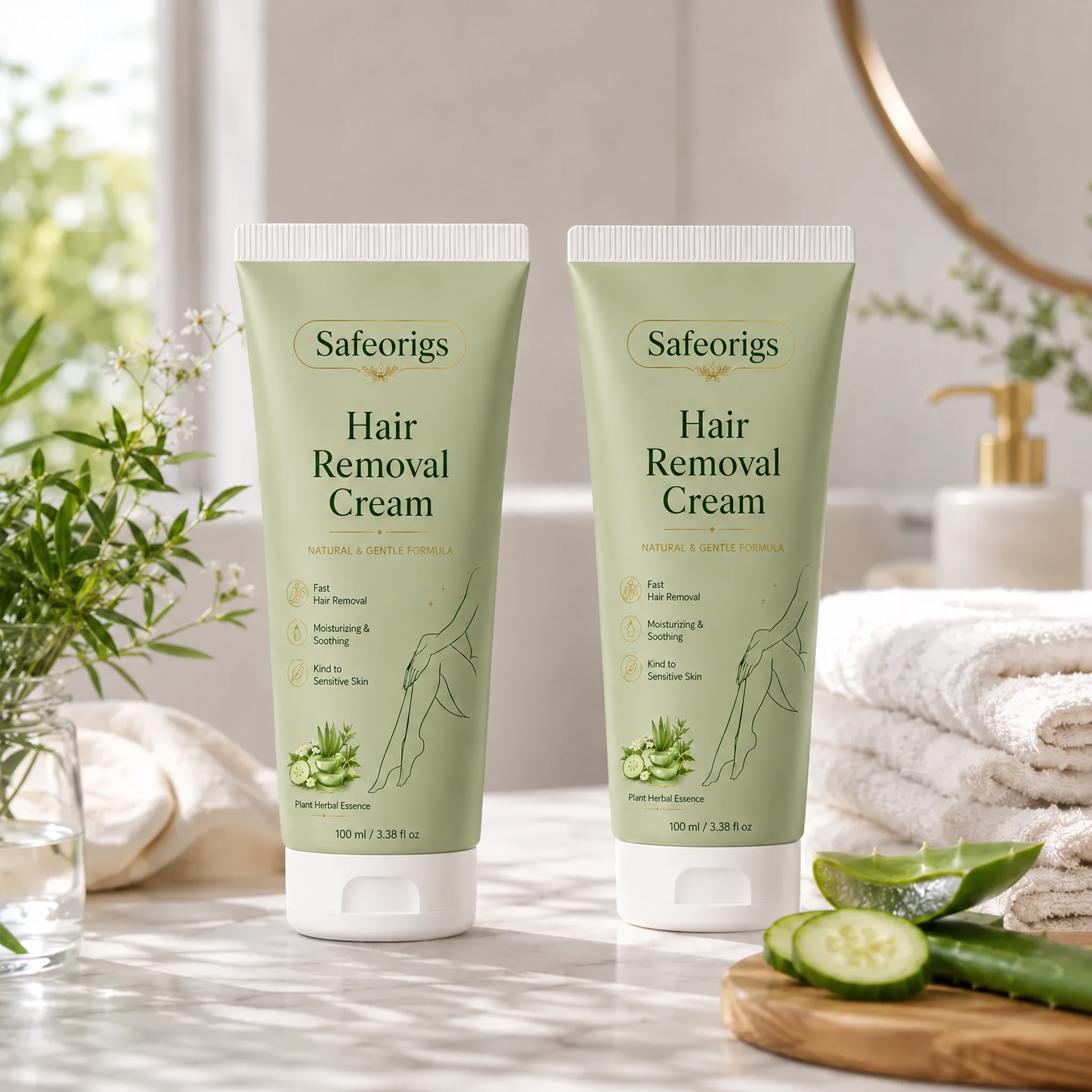 Safeorigs  Natural Gentle Hair Removal Cream | For Women & Men, Sensitive Skin