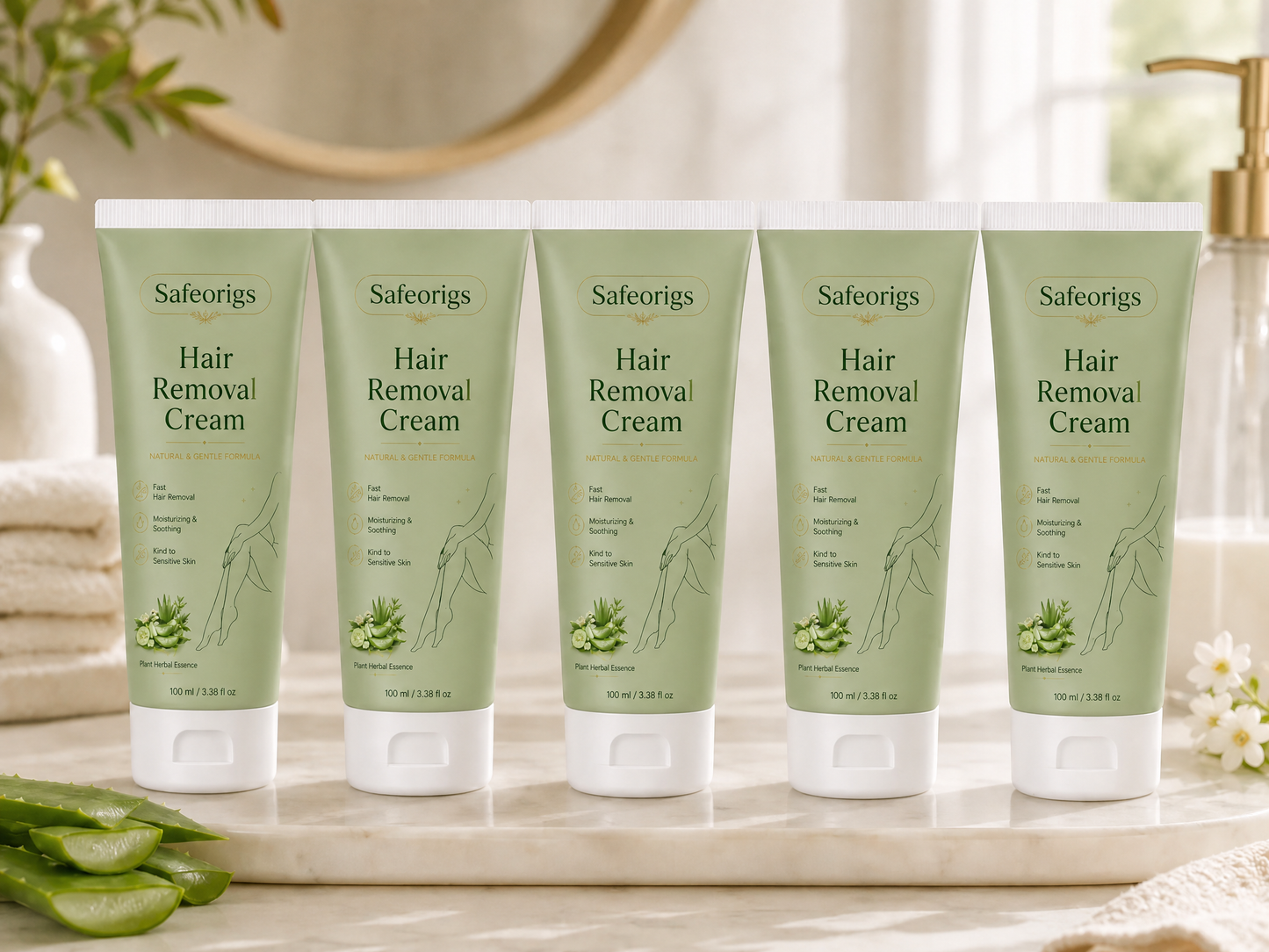 Safeorigs  Natural Gentle Hair Removal Cream | For Women & Men, Sensitive Skin