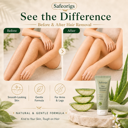 Safeorigs  Natural Gentle Hair Removal Cream | For Women & Men, Sensitive Skin