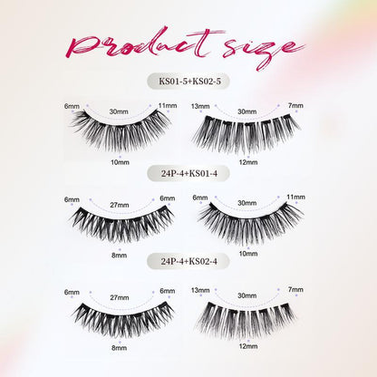 Magnetic Eyelashes Set - Eyelash Curlers with Eyebrow Kit Spiky Eyelash Cluster