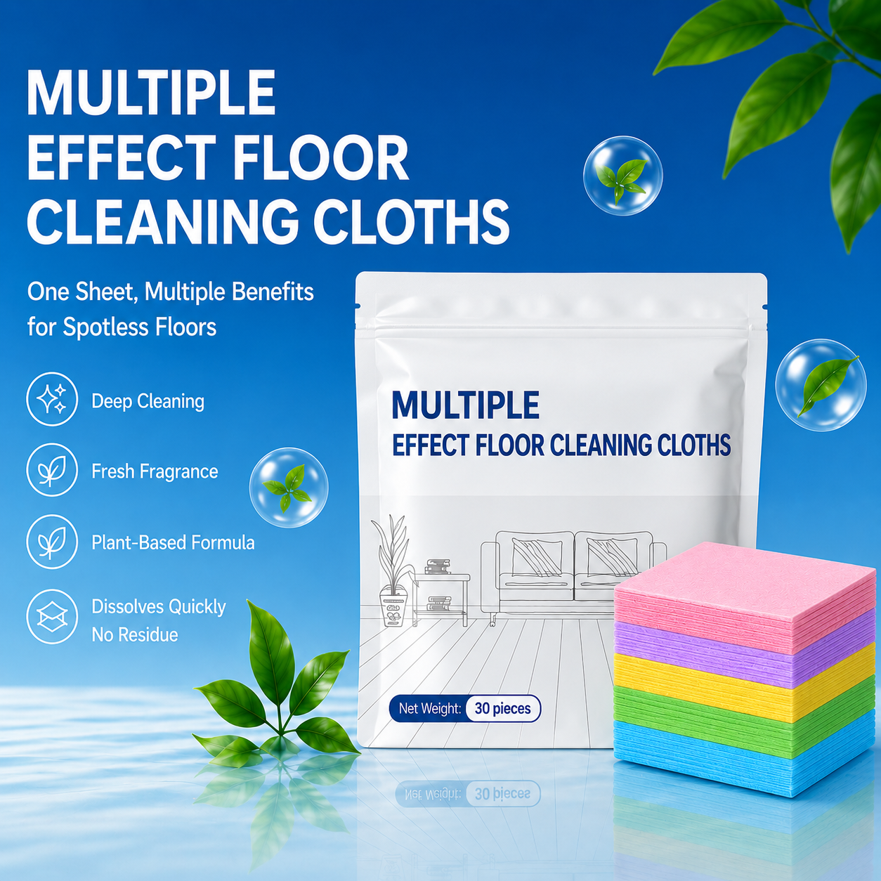 The Floor Cleaning Tablets Multi - functional in One Anti bacterial ·Deodorization · Maintenance
