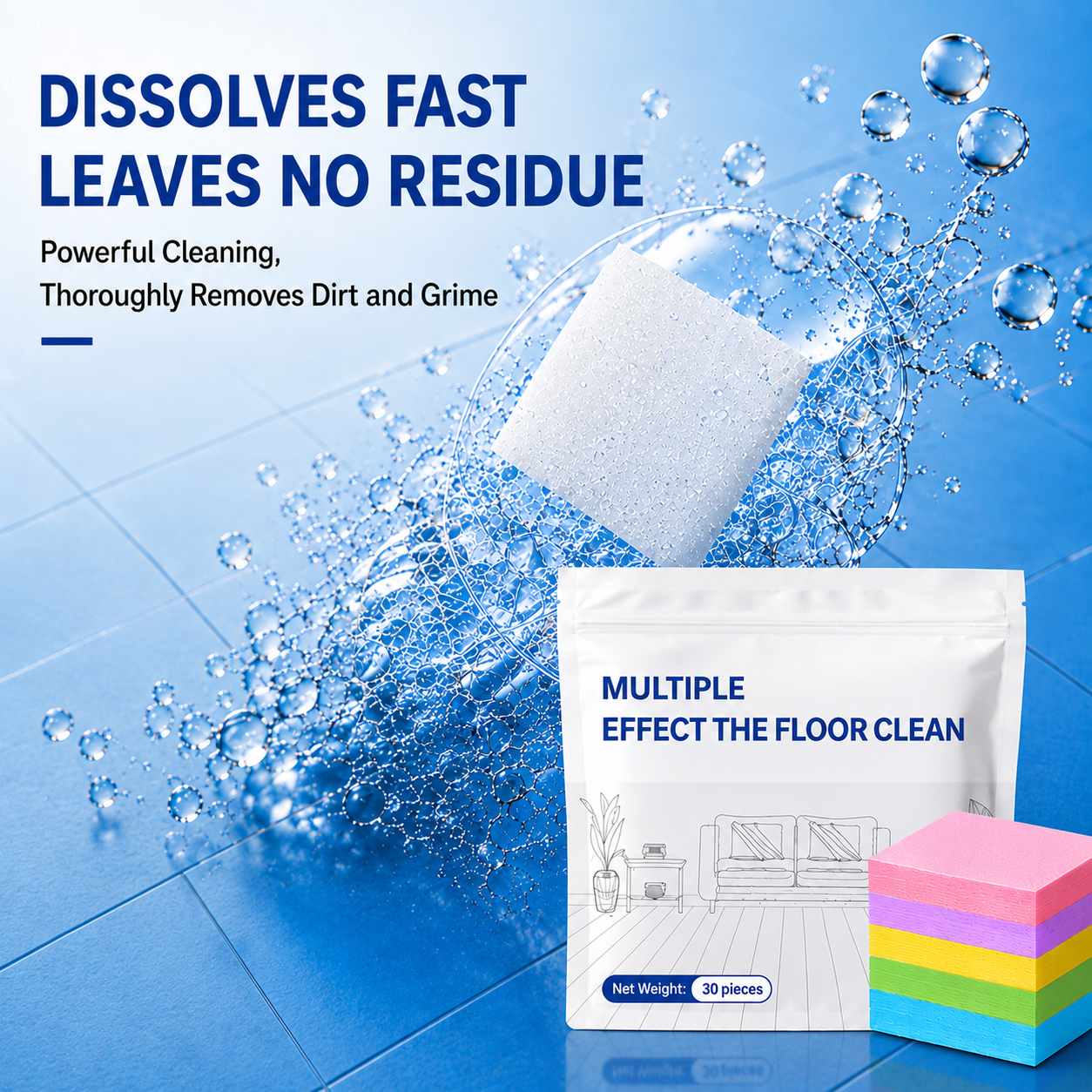 The Floor Cleaning Tablets Multi - functional in One Anti bacterial ·Deodorization · Maintenance