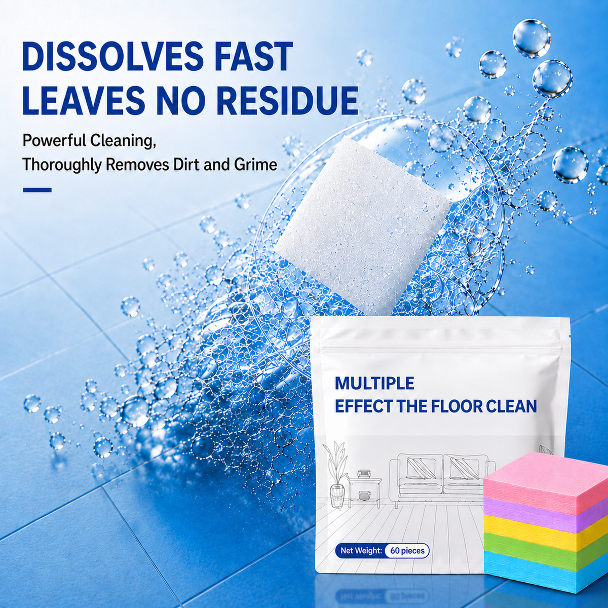 The Floor Cleaning Tablets Multi - functional in One Anti bacterial ·Deodorization · Maintenance